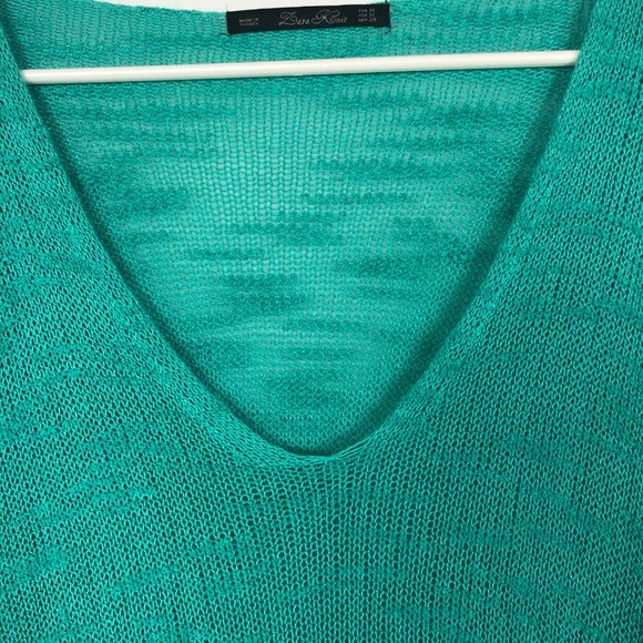 Zara Knit Longsleeve Sweater Turquoise Size M - Picture 3 of 5